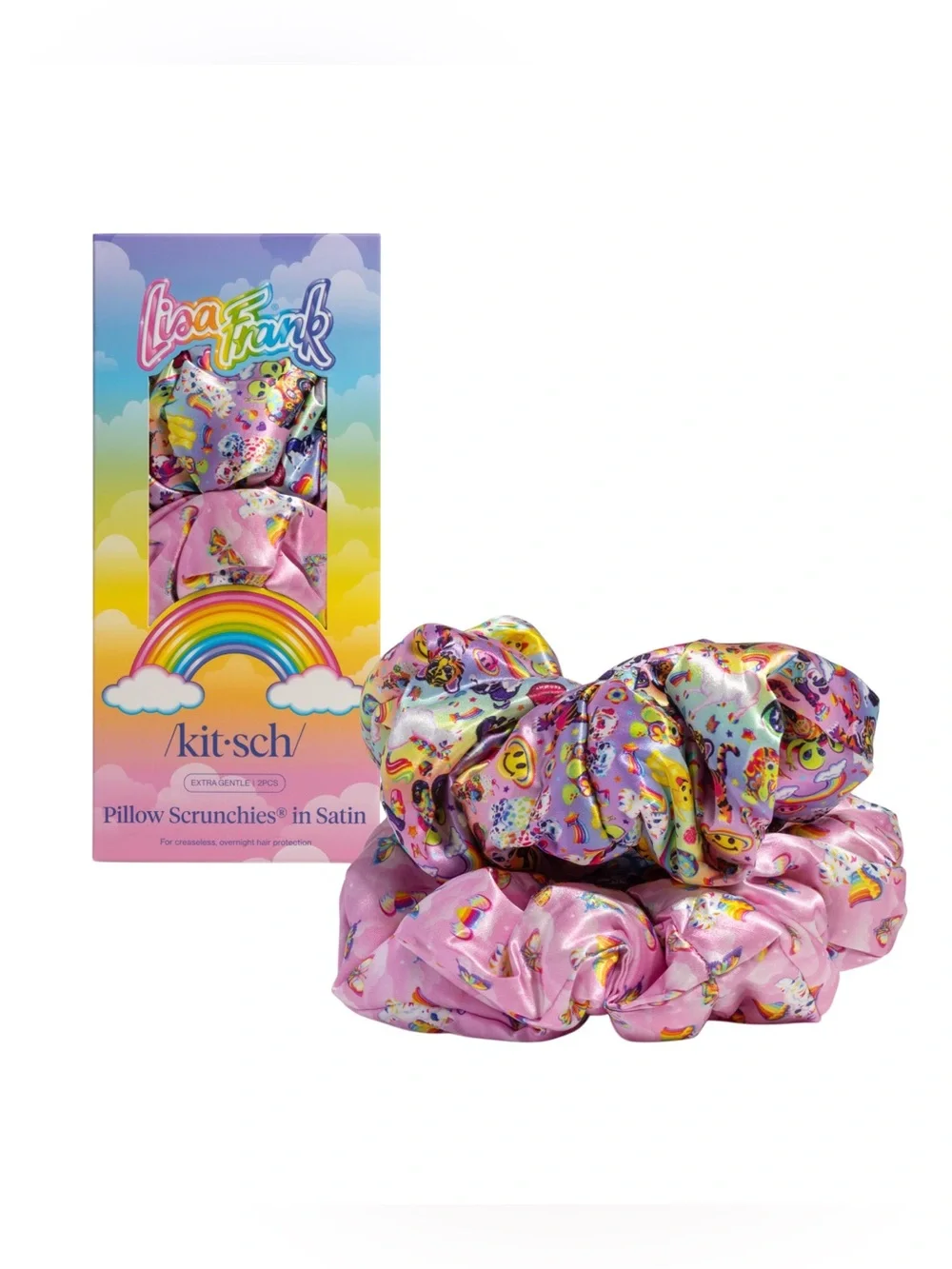 Lisa Frank x Kitsch Pillow Scrunchies® in Satin